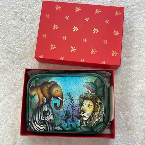 Anuschka Hand-Painted Leather Zippered Jewelry Case - Picture 2 of 11